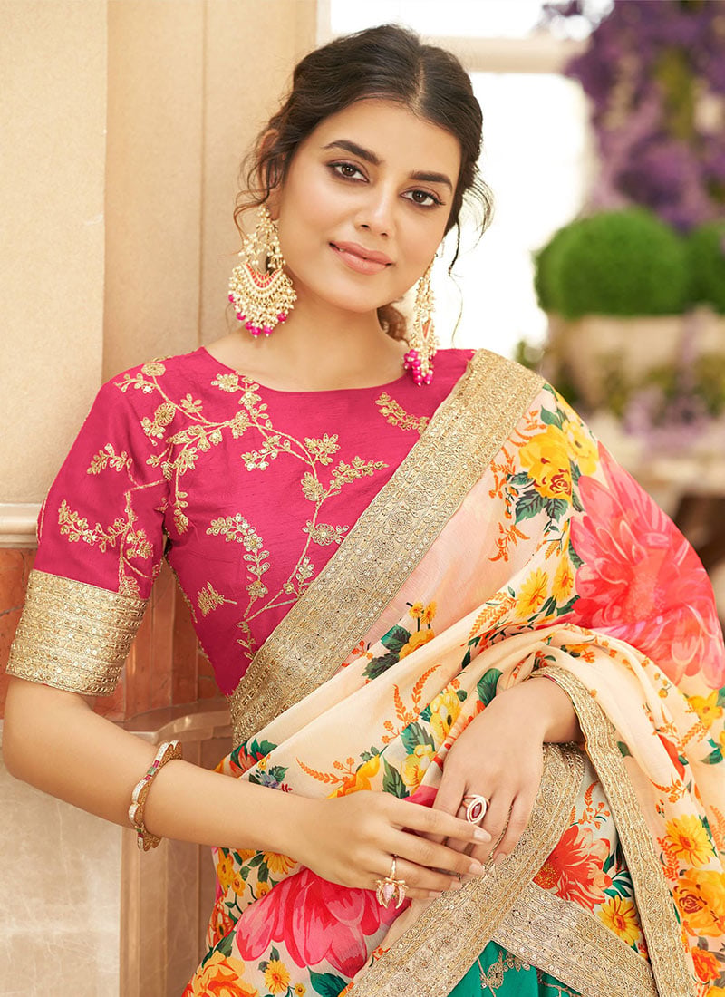 Semi-Stitched Lehenga with Embroidery & Zari Thread Work by Shreekama main image 0