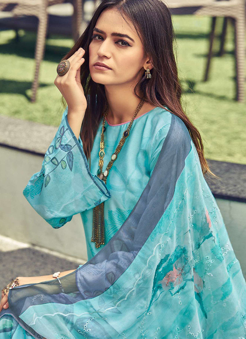Teal Muslin Pant Suit