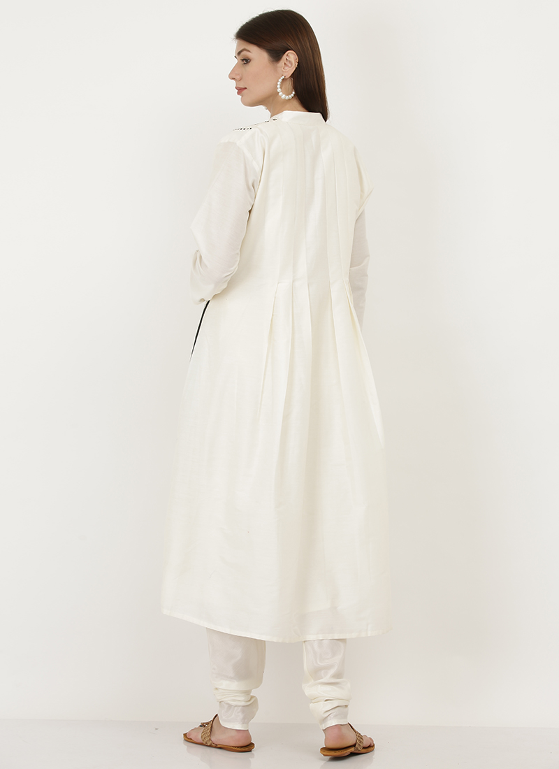 Cream Kurta Jaquard  Churidar main image 0