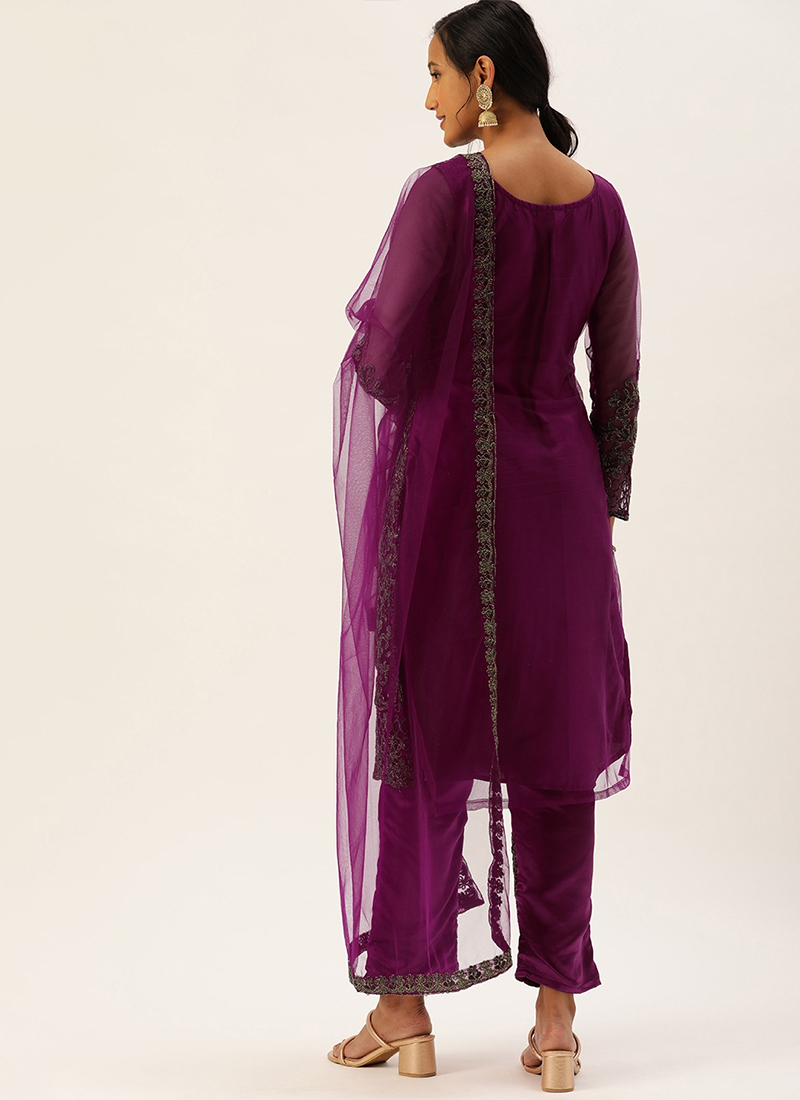 Wine Pant style Suits Soft Net