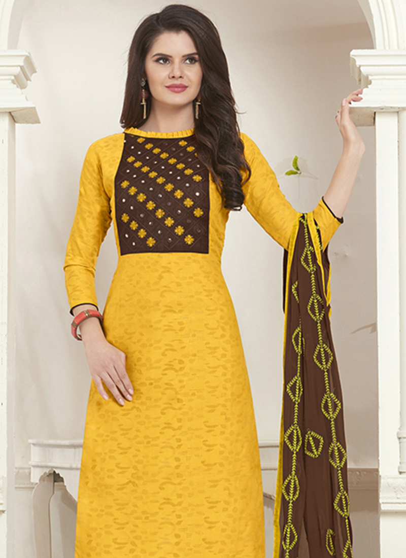 plain yellow churidar