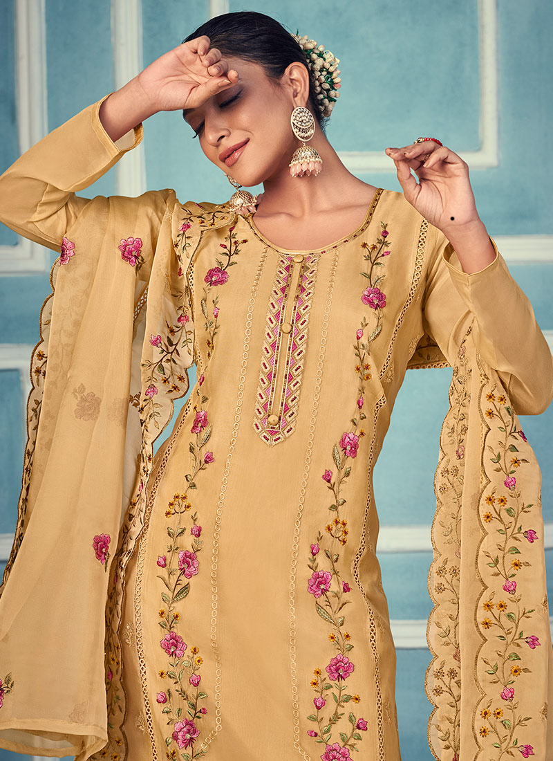 Yellow Organza Pant Straight main image 0