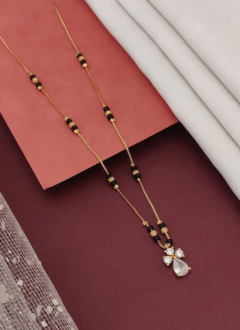 Premium Gold Beads Kundan Mangalsutra Festive Wear