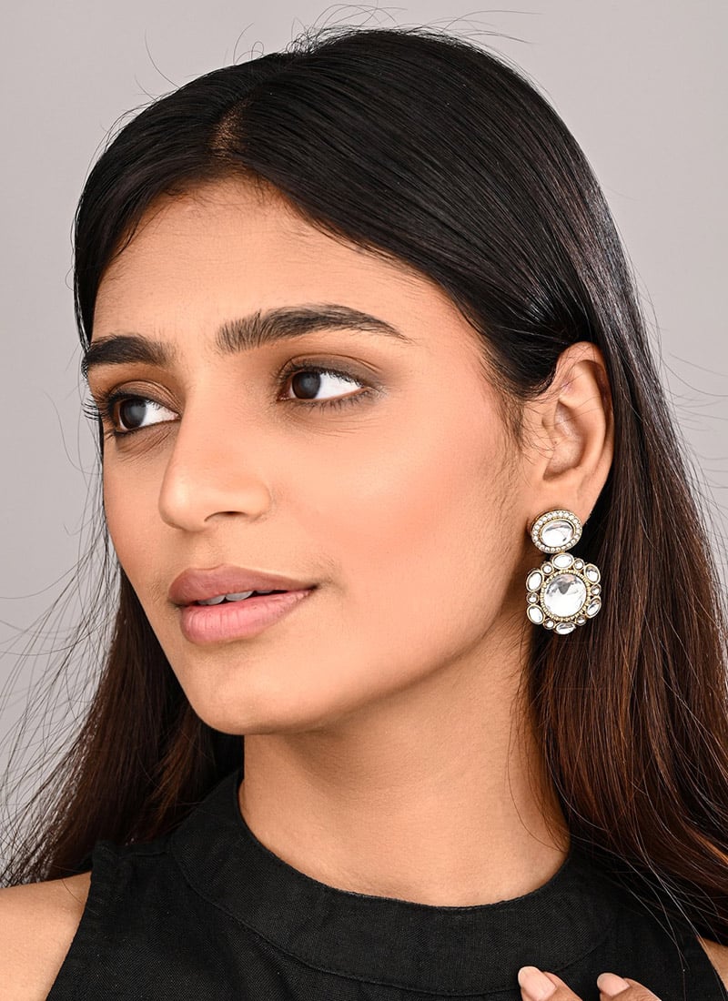 Premium Gold Stone Drops Festive Wear