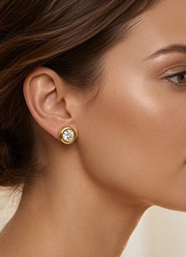 Premium Rose Gold 925 Sterling Silver Moissanite Stone Fashion Stud Earrings