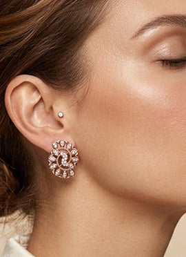 Premium Rose Gold 925 Sterling Silver Moissanite Stud Earrings