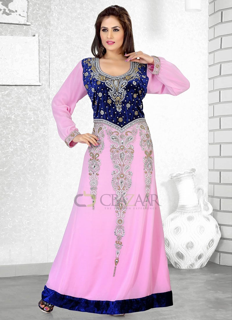 Prettilicious Pink Georgette Kaftan