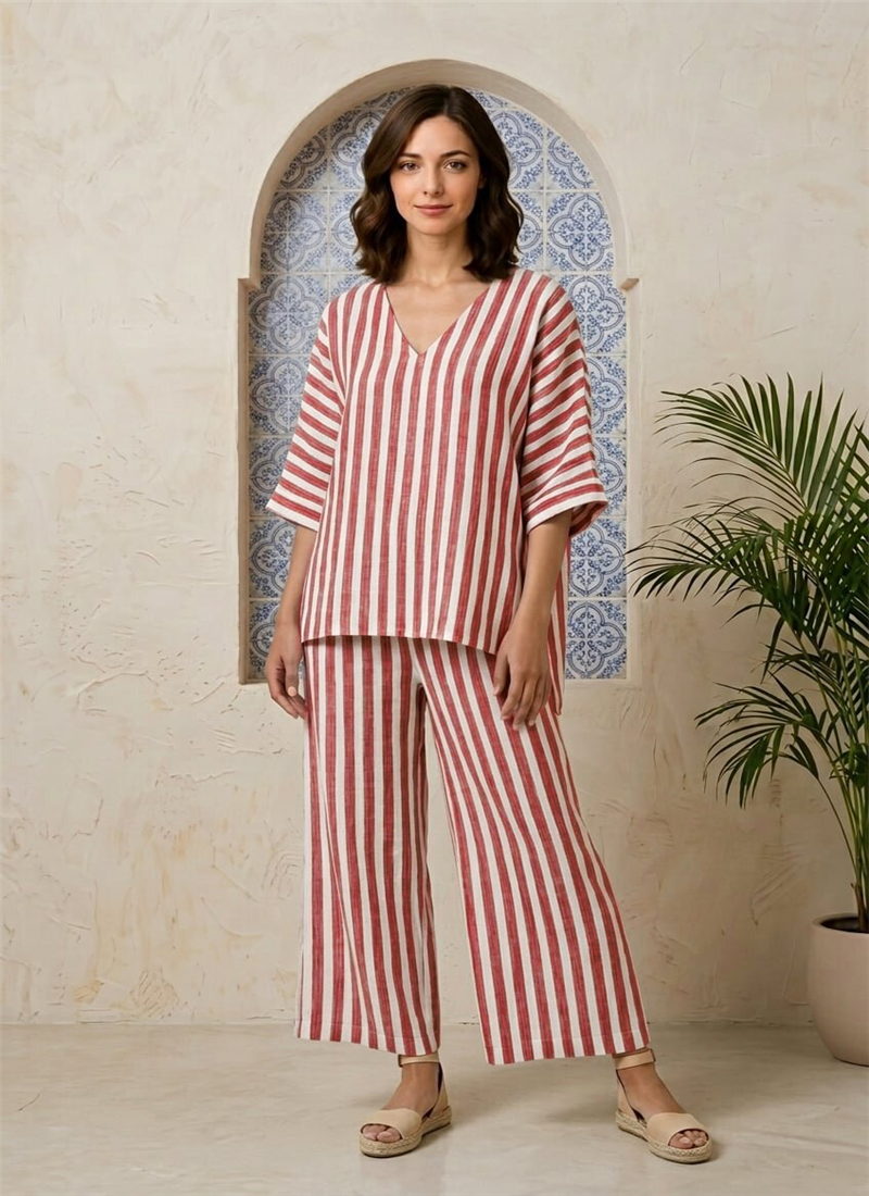 Printed brown cotton co ord set After Six Wear