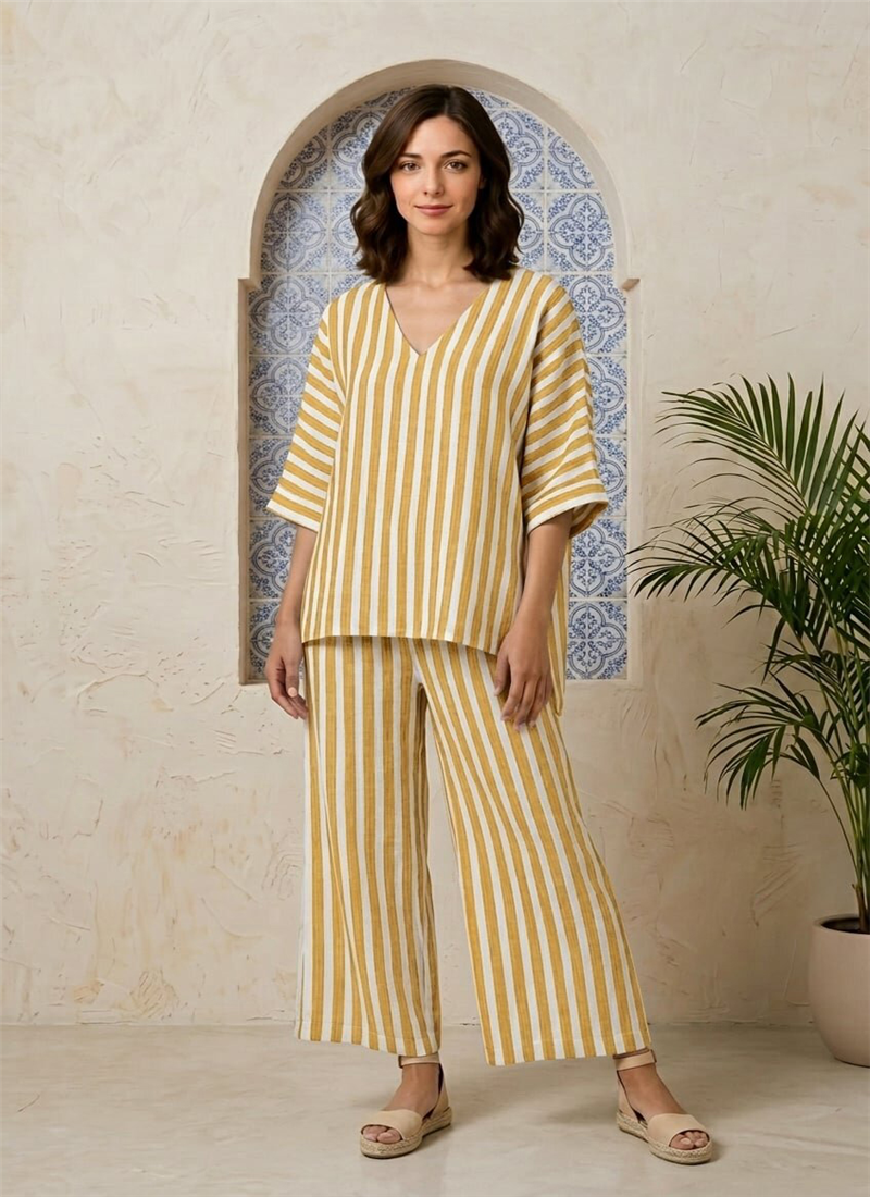 Printed mustrad cotton co ord set After Six Wear