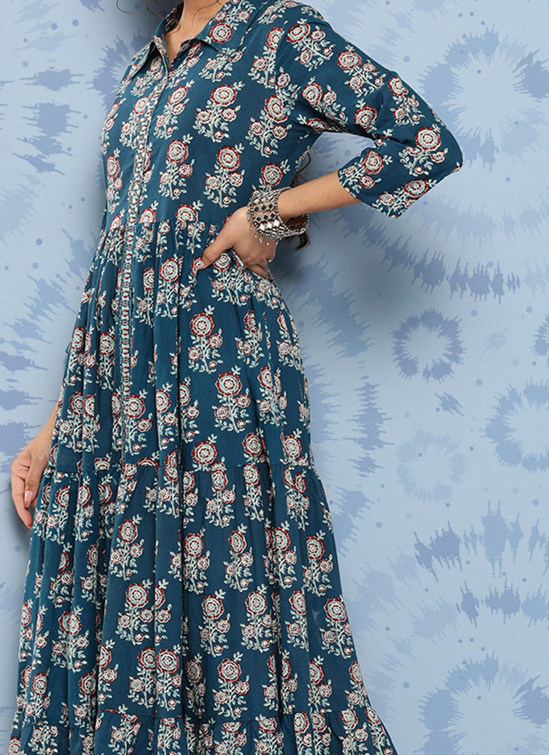 Yellow High Waisted Cotton Printed Maxi Skirt For Women Lightweight Breathable Summer Wardrobe Essential main image 1