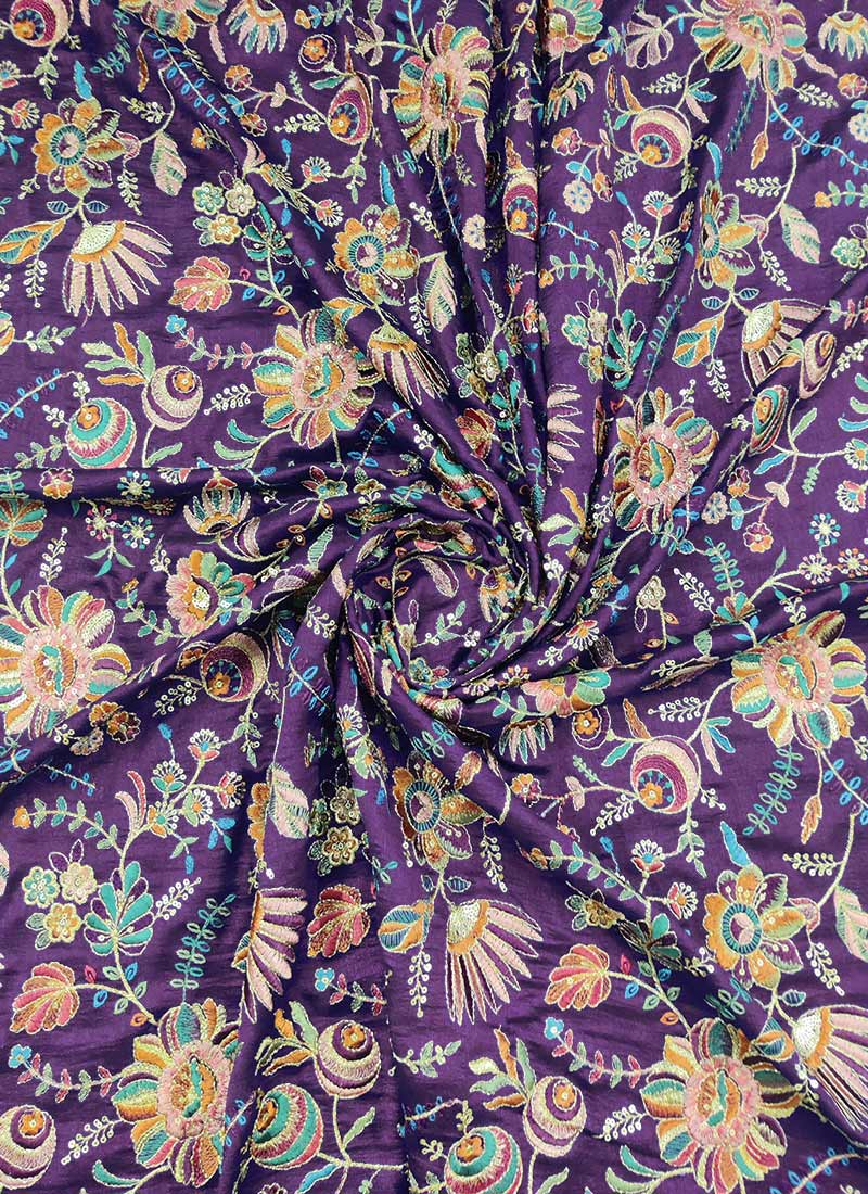 Purple Embroidered Fabric Brooklyn main image 1
