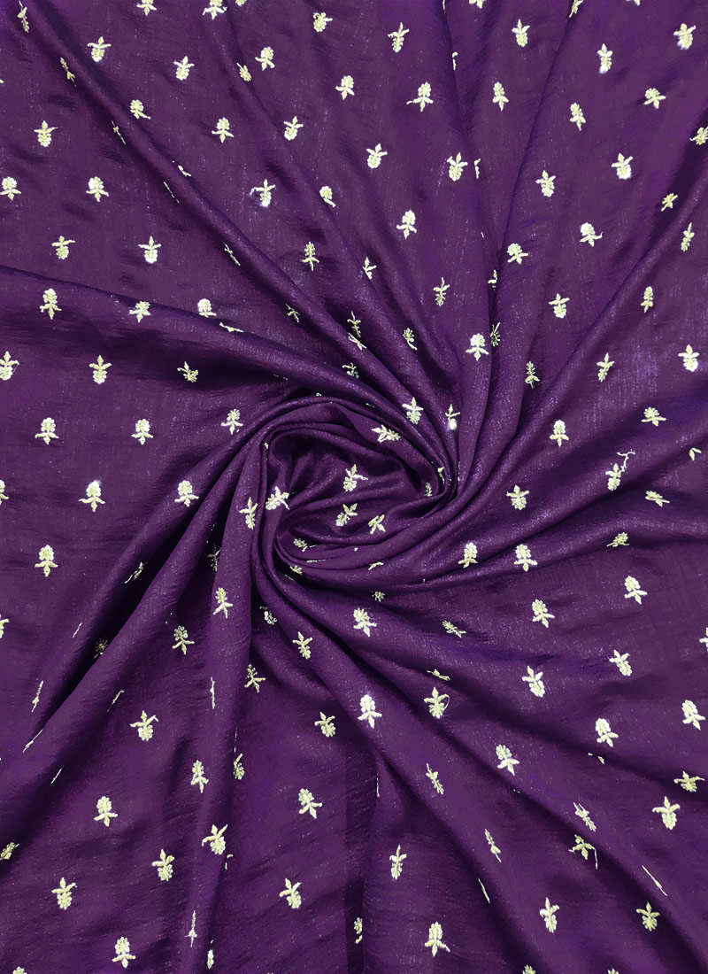Purple Embroidered Fabric Brooklyn
