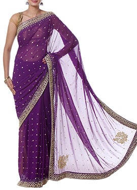 Purple Chiffon Saree