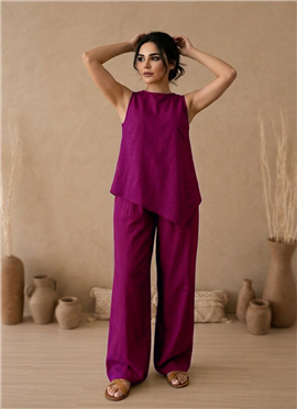 Purple Cotton Co Ord Set