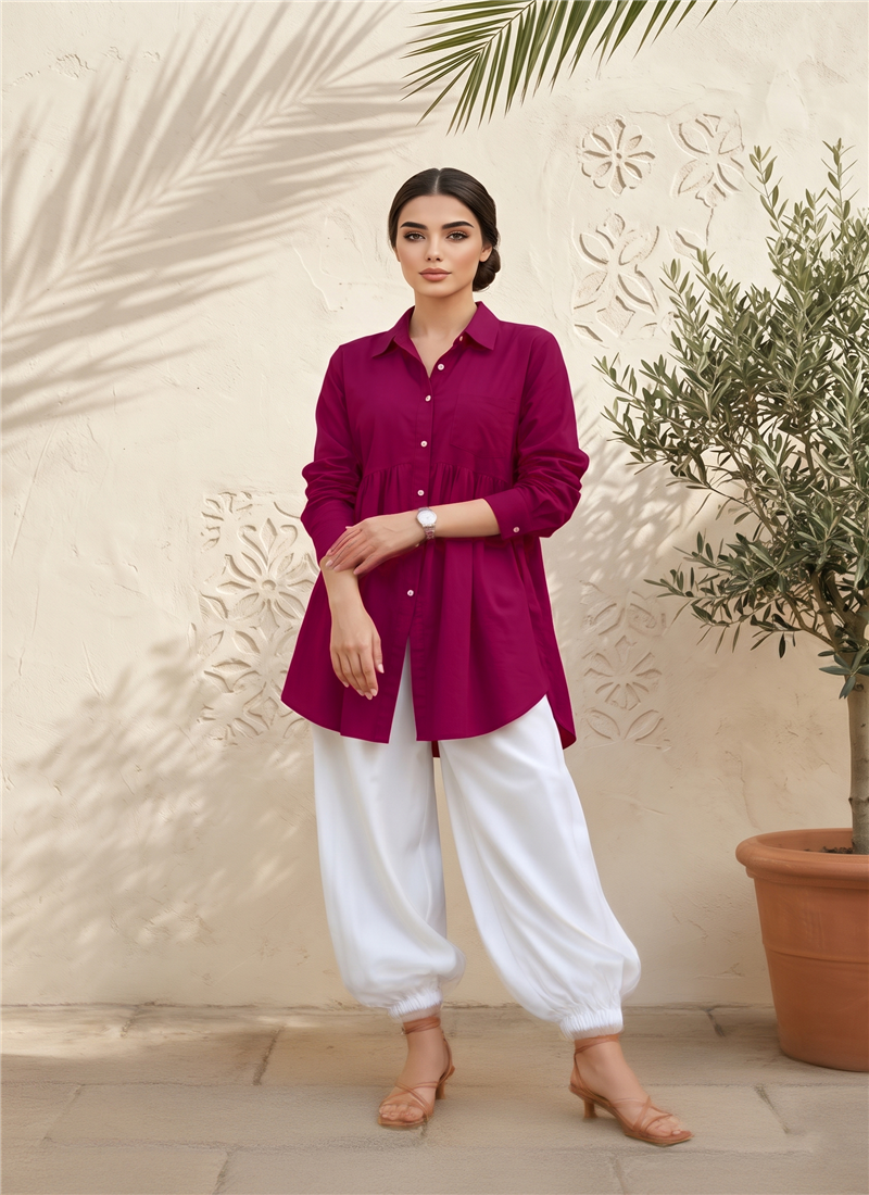Purple Cotton Co Ord Set After Six Wear