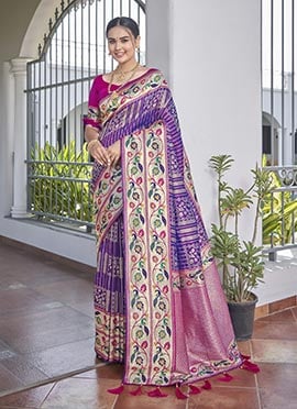Purple Jacquard Banarasi Silk Saree