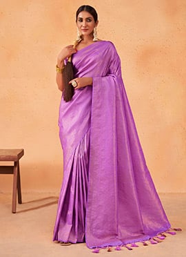 Purple Kanjivaram Silk Weaving Saree