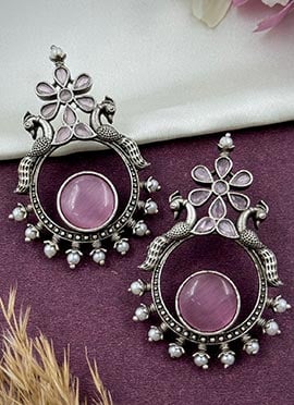 Purple Kundan Beads Drops