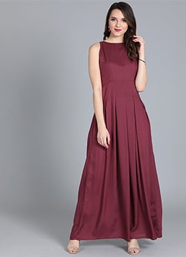 Purple Halter Neck Gown