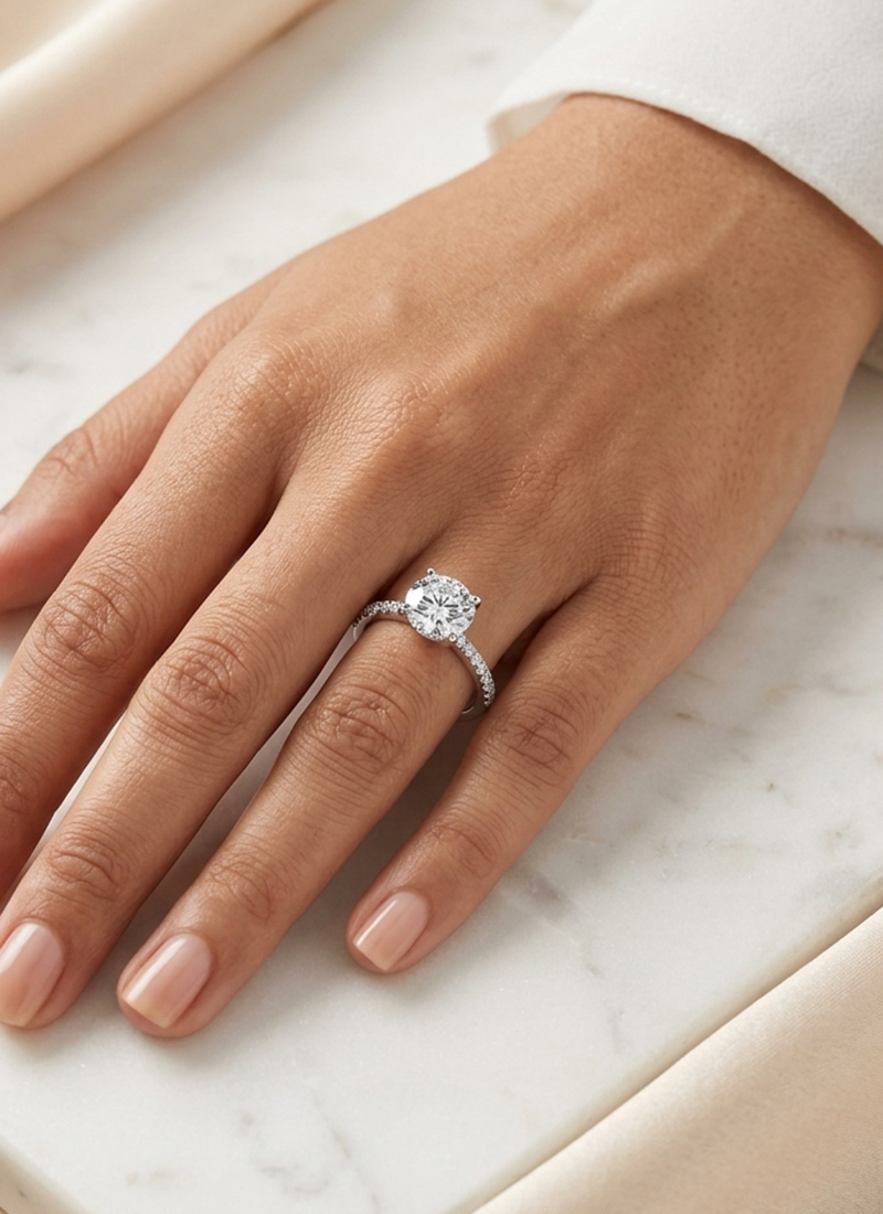 Radiant 925 Sterling Silver Moissanite Ring Wedding Wear