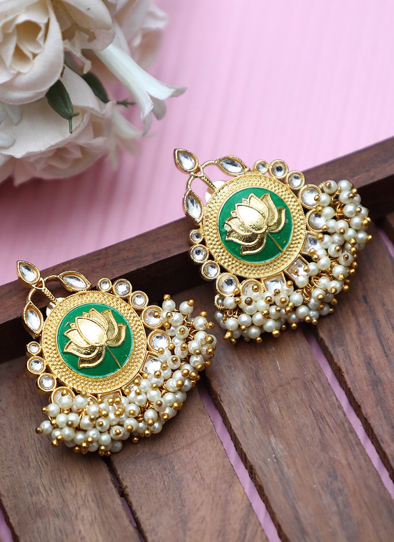 Radiant Gold Plated Alloy Danglers Party Wear
