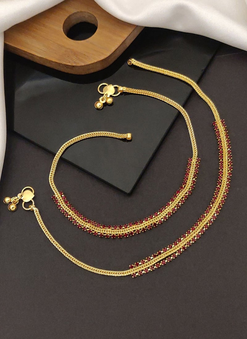 Radiant Gold Stone Anklets After Six Wear