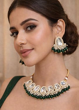 Radiant Green Kundan Pearl Choker