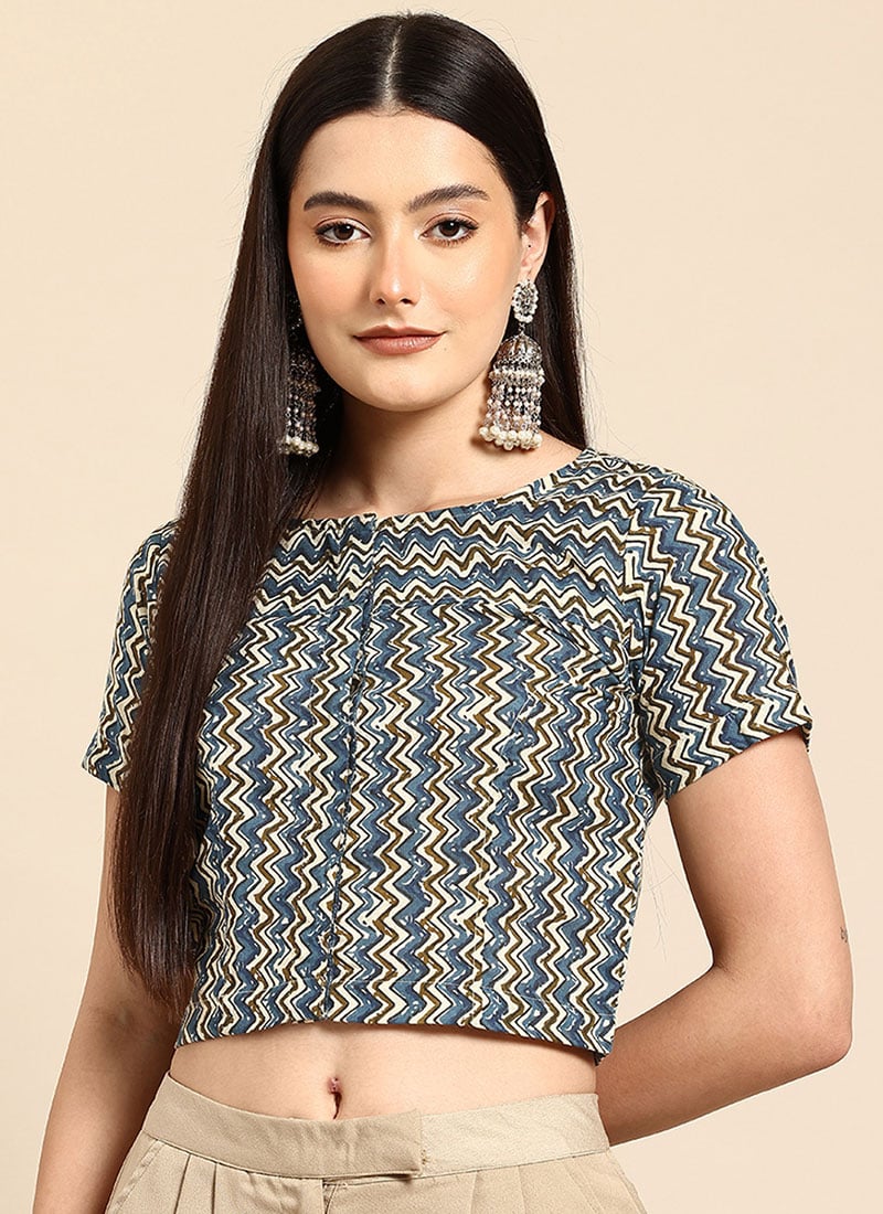 Radiant Multicolored Blended Cotton Printed Blouse After Six Wear