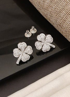 Radiant Silver Stones Cubic Zircon American Diamond Studs