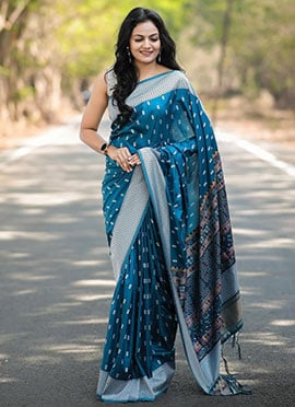 Rama Green Banarasi Silk Jacquard Saree