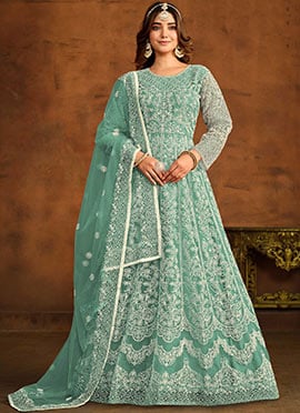 Ravishing Embroidered Net Anarkali Suit