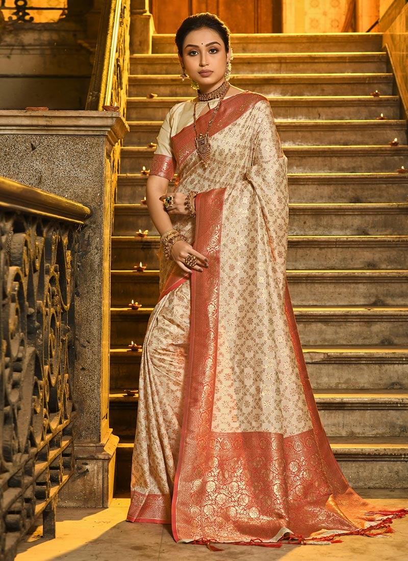 Red Banarasi Silk Jacquard Saree