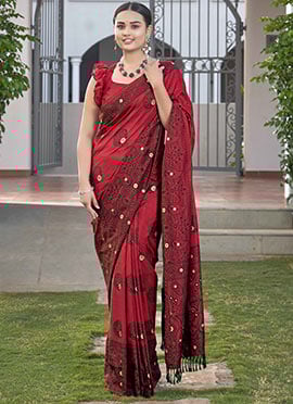 Red Banarasi Silk Saree