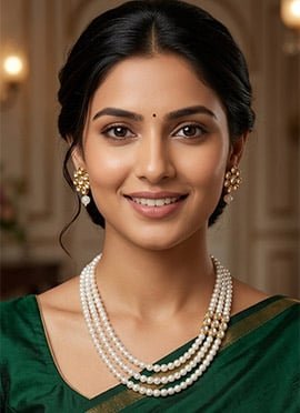 Red Beaded Layered Kundan Necklace Set