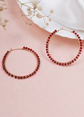 Red Beads Hoops