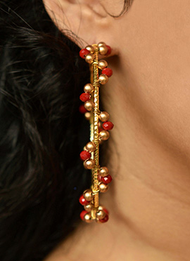 Red Beads Hoops