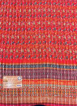 Red Chinon Digital Print Fabric