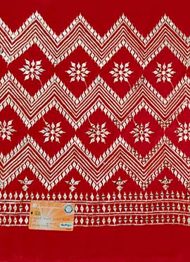 Red Embroidered Georgette Fabric