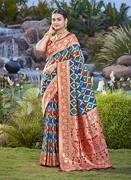 Red Jacquard Banarasi Silk Saree