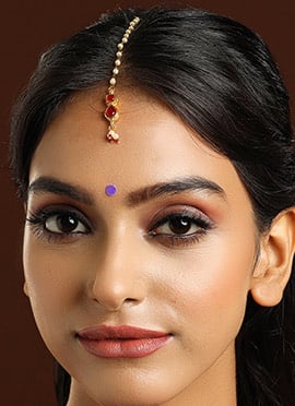 Red Kundan Beaded Mangtikka