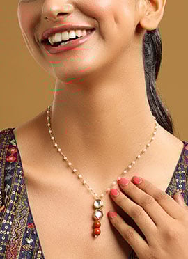 Red Kundan Beaded Necklace