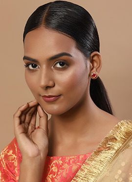 Red Kundan Studs