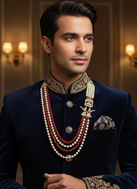 Red Moti Men Necklace