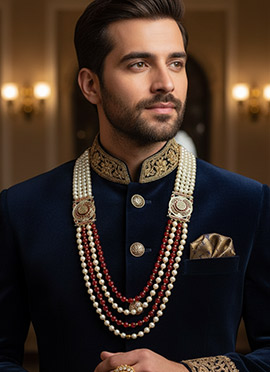 Red Moti Men Necklace