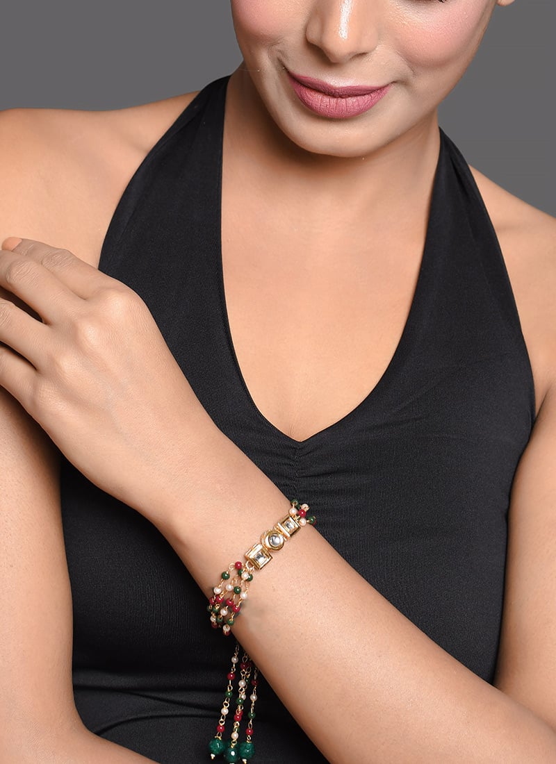 Red N Green Designer Bracelet Party Wear