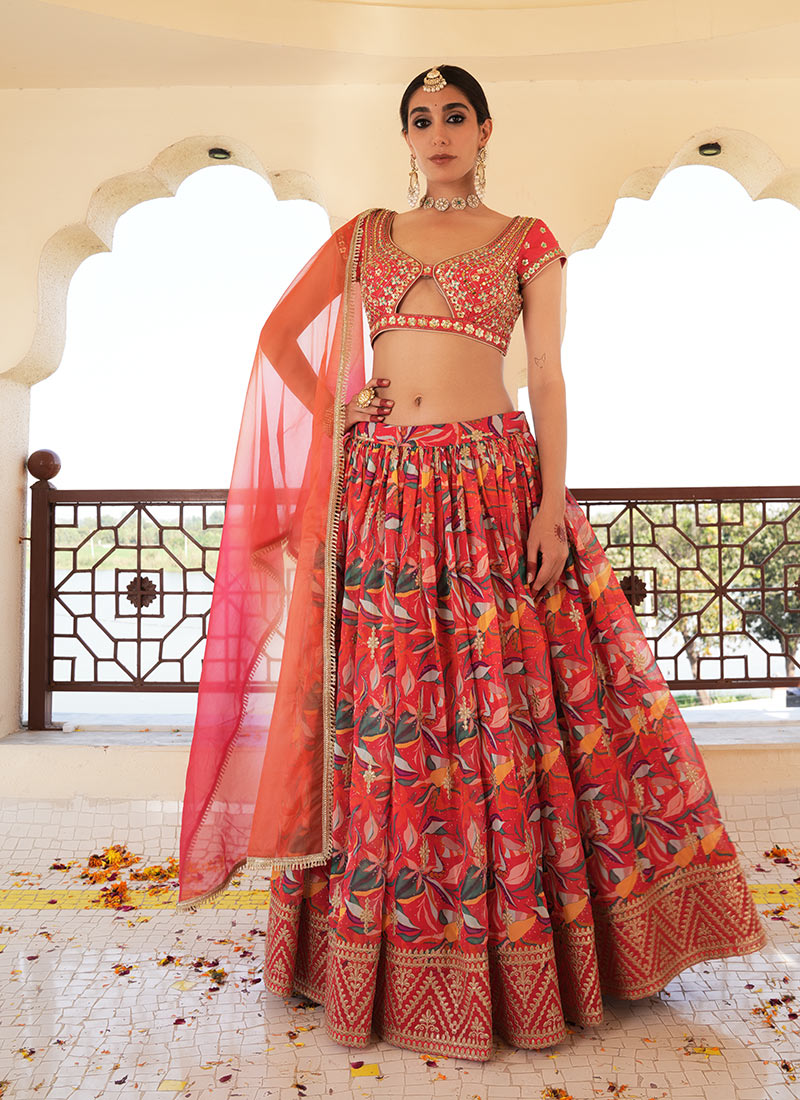 Beautiful Designer Valisha Pure Organza With Degital Print Lehenga Choli main image 1