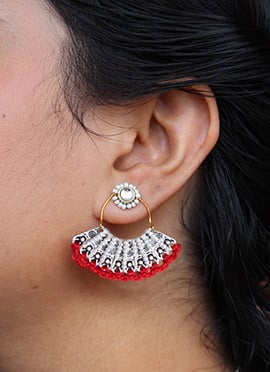 Red Oxidised Beads Work Drops