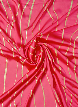 Pink Printed Satin Fabric