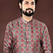 Red Rayon Printed Kurta Pyjama