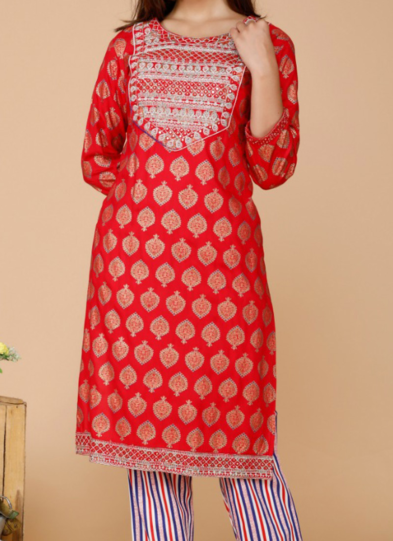 Grey Silk Jacket Kurta Set with Zari Work main image 1